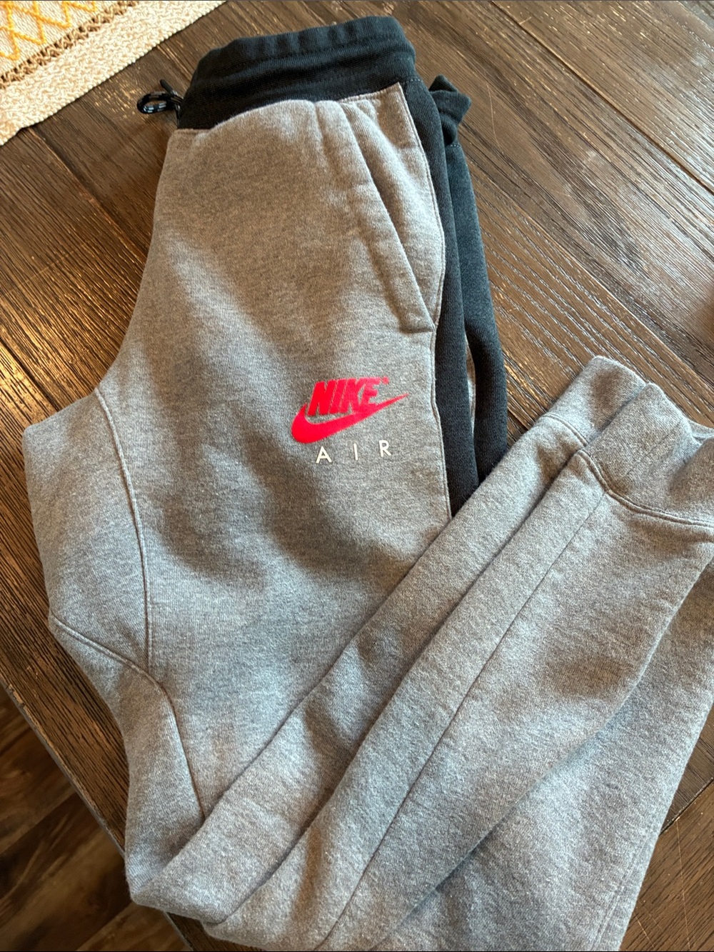 Nike Gray & Black Sweatpants with Red Nike Air Logo - Picture 3 of 7